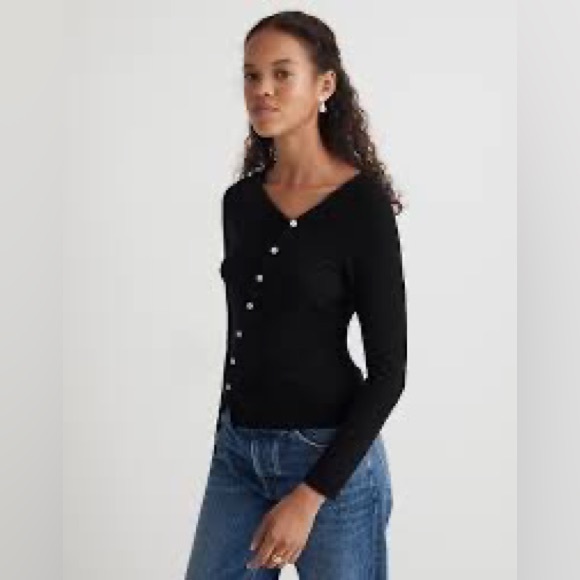 Asymmetrical Button-Front Cardigan - Picture 3 of 3